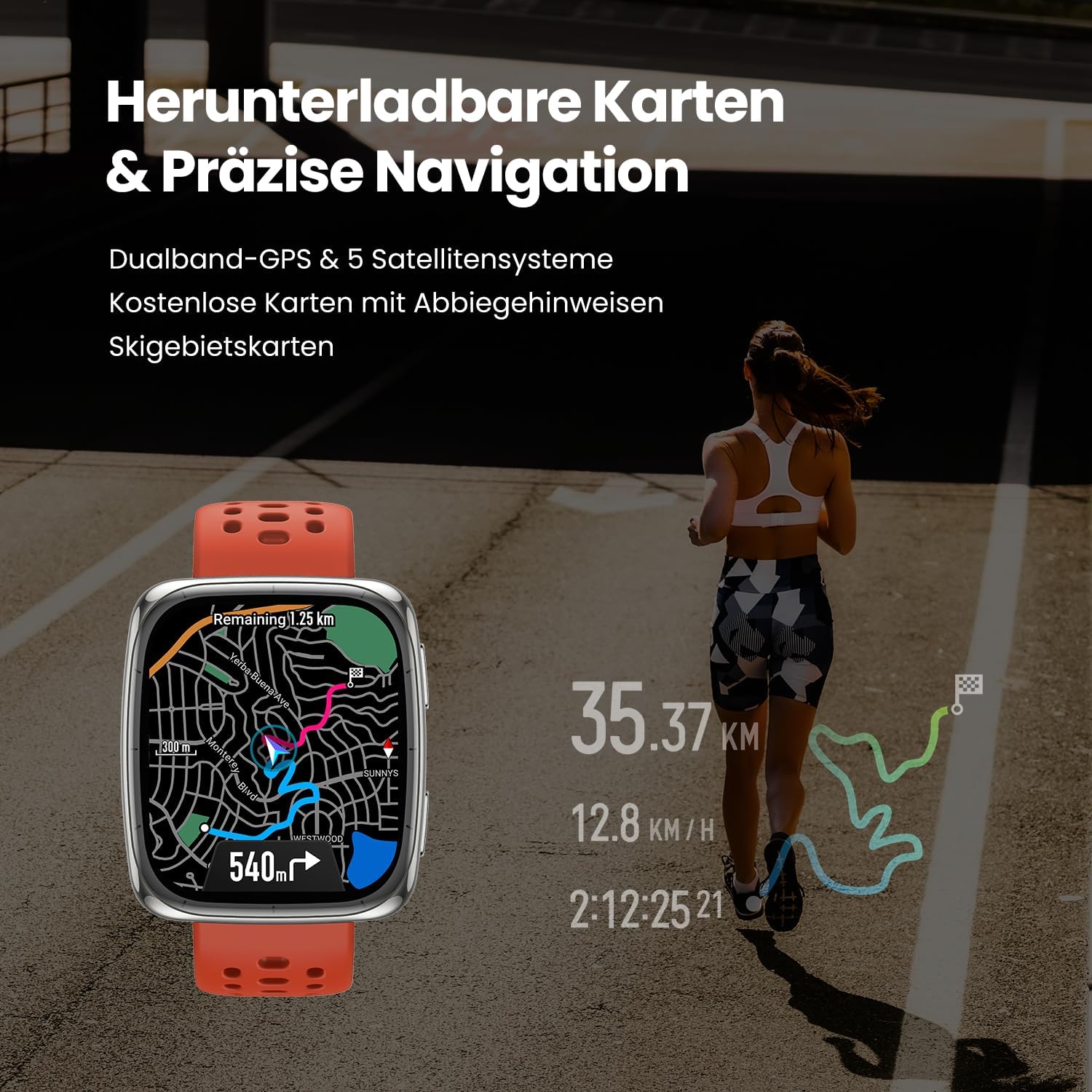 Thumbnail 4 de Amazfit Active 2 Smartwatch 43 mm mit 1,75" AMOLED, Offline-Karten & GPS