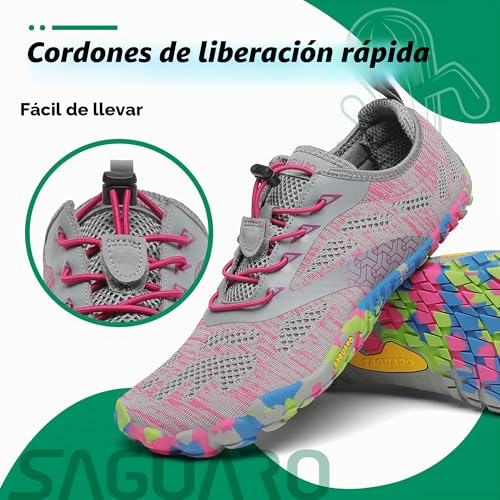 Thumbnail 4 de SAGUARO Zapatillas Barefoot Minimalistas para Hombre/Mujer Rosa 38 EU