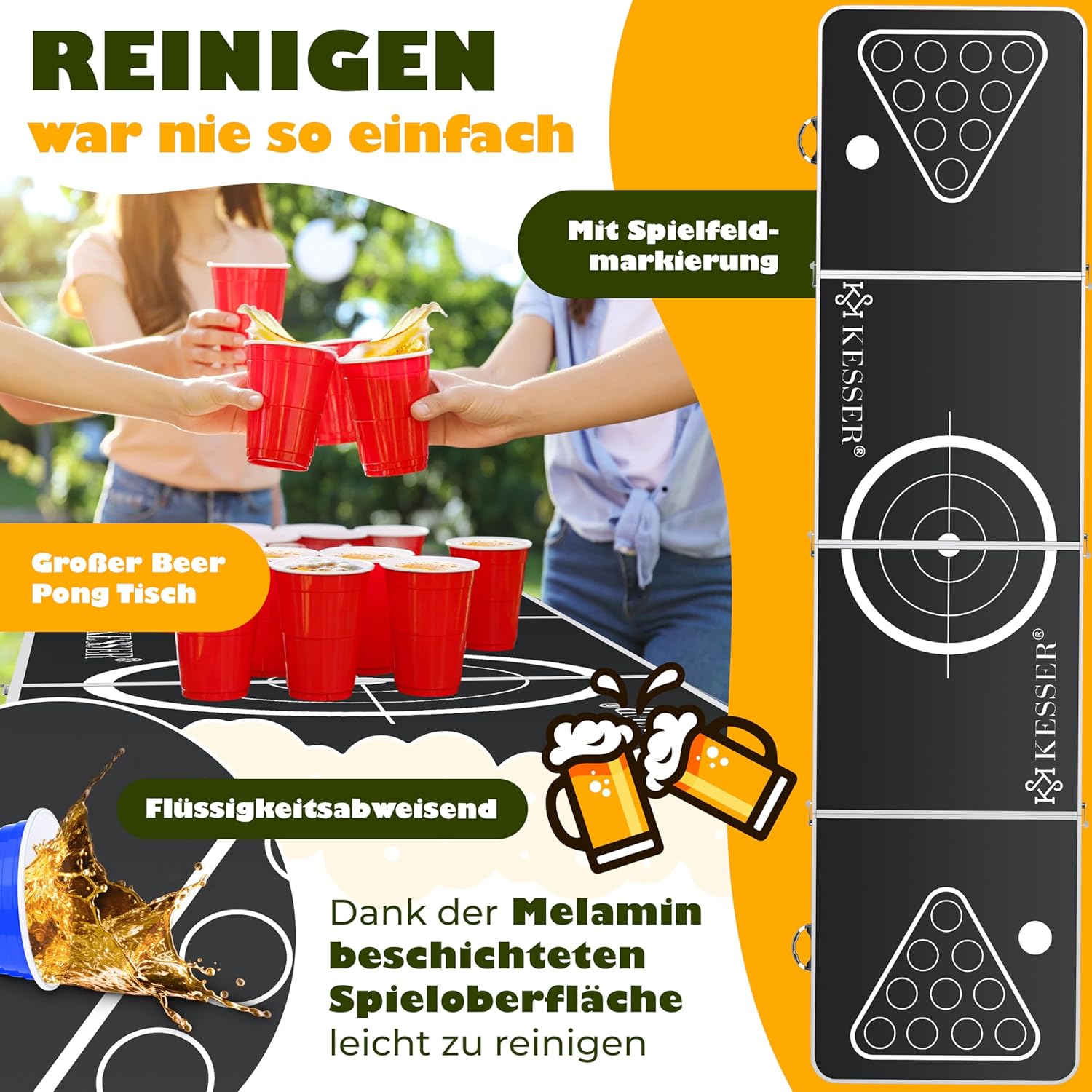 Thumbnail 3 de KESSER Bier Pong Tisch Set höhenverstellbar