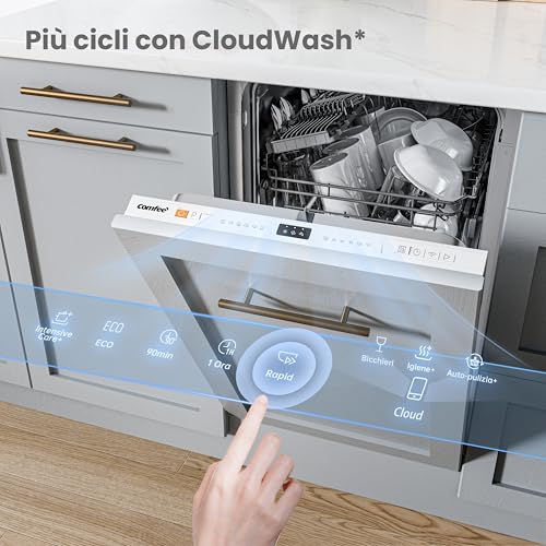 Detalle de COMFEE Lavastoviglie da Incasso 45 cm 10 Coperti, 8 Programmi, Wifi, Inox