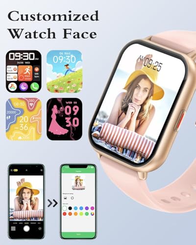 Detalle de RUIMEN Montre Connectée Femme – Écran AMOLED 1.83'', musique intégrée, IP68 et 113 modes sportifs