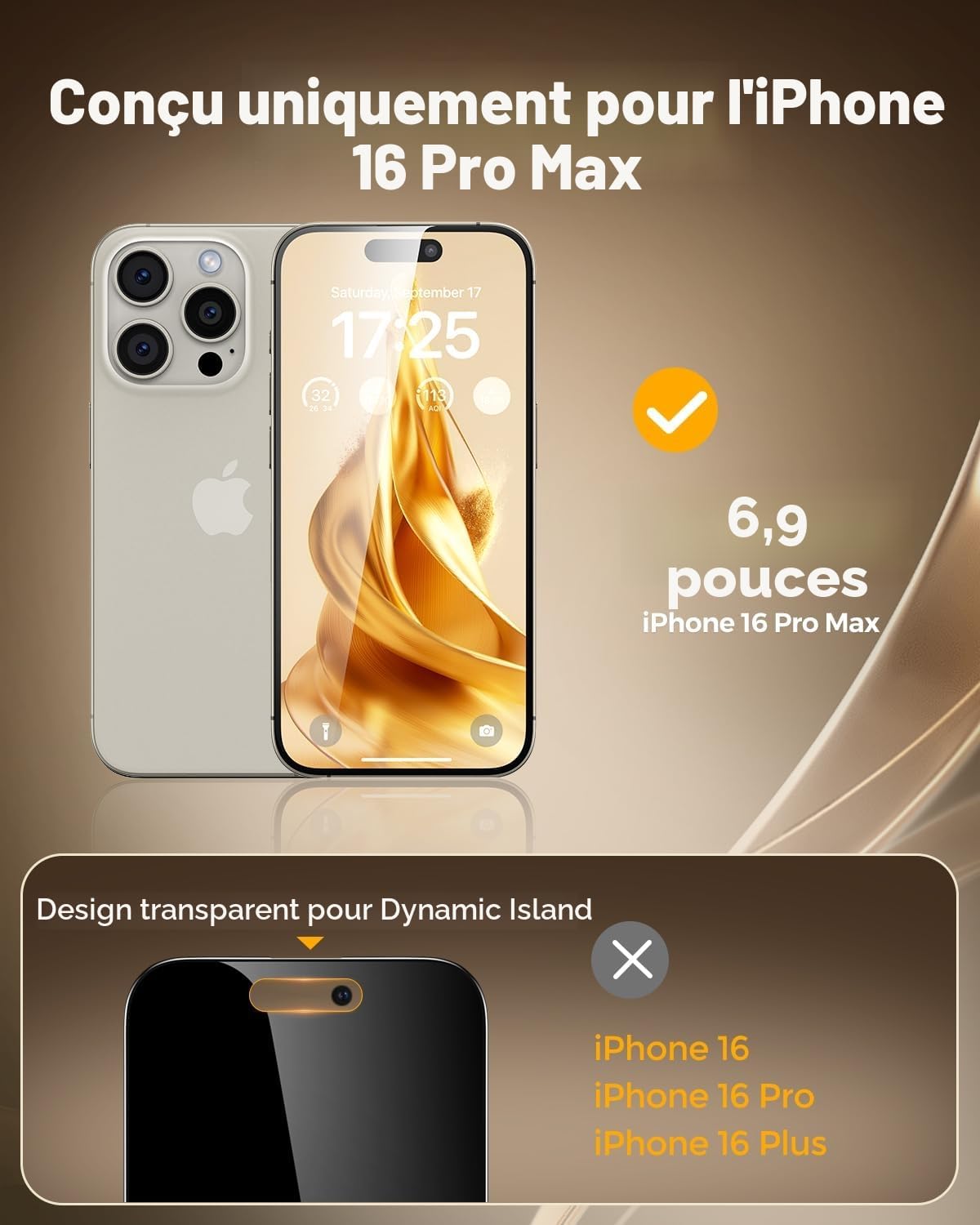 Thumbnail 1 de UNBREAKcable Verre Trempé Anti Espion pour iPhone 16 Pro Max 6,9'' – Lot de 2