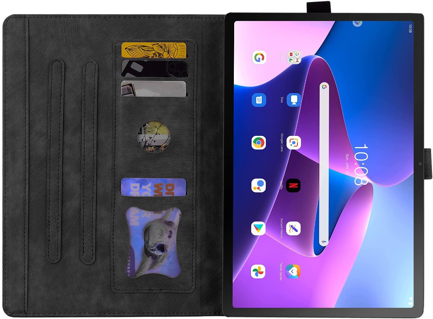 Thumbnail 2 de Succtopy Hülle Lenovo Tab M10 3rd Gen 10.1 Zoll 2022 – PU-Leder Wallet Case mit Stifthalter, Standfunktion und Kartenfächern (TB-328FU/TB-328XU)