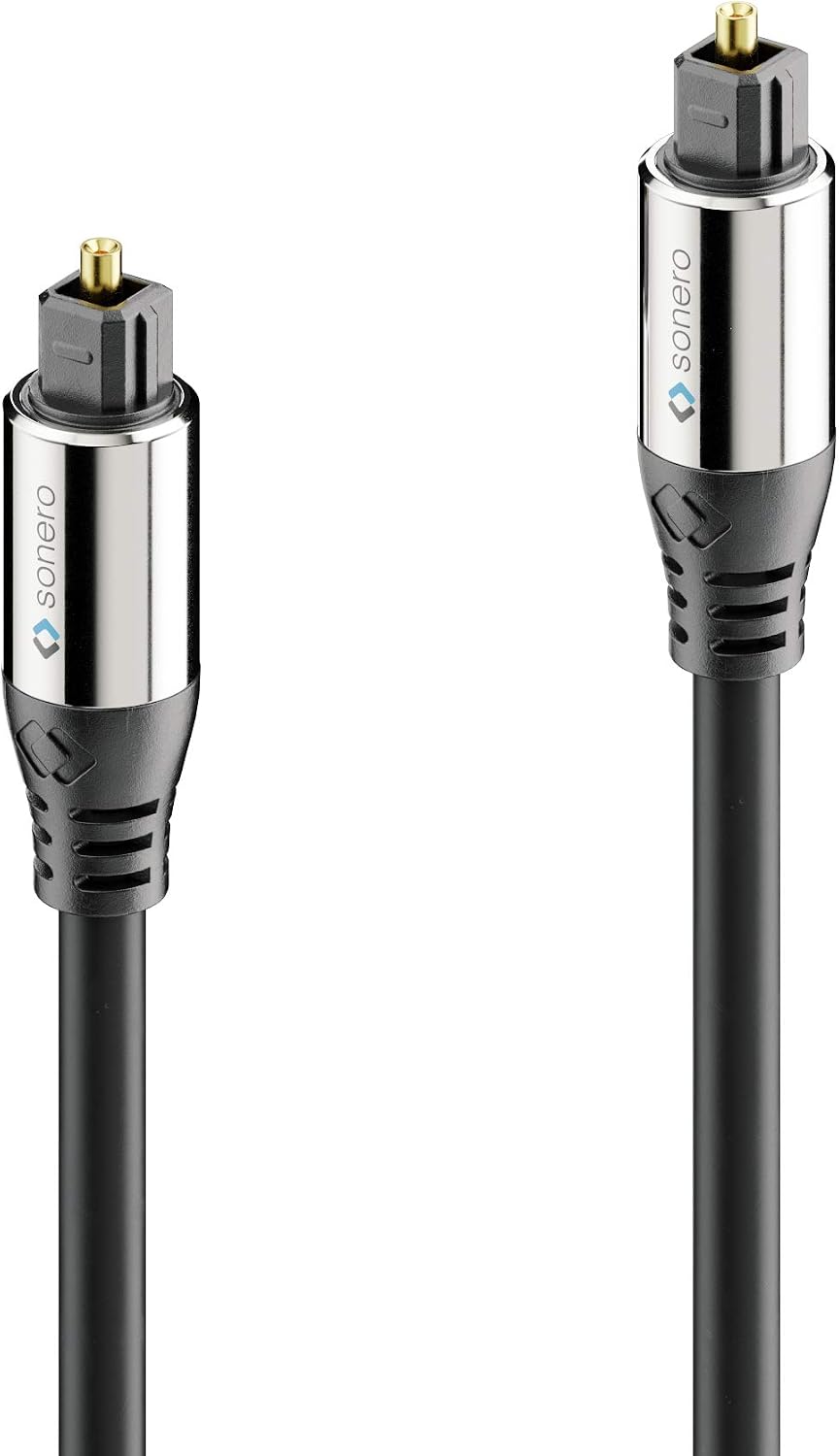 Detalle 2 de Sonero Premium optisk Toslink-kabel, 20 m, svart med guldpläterade kontakter