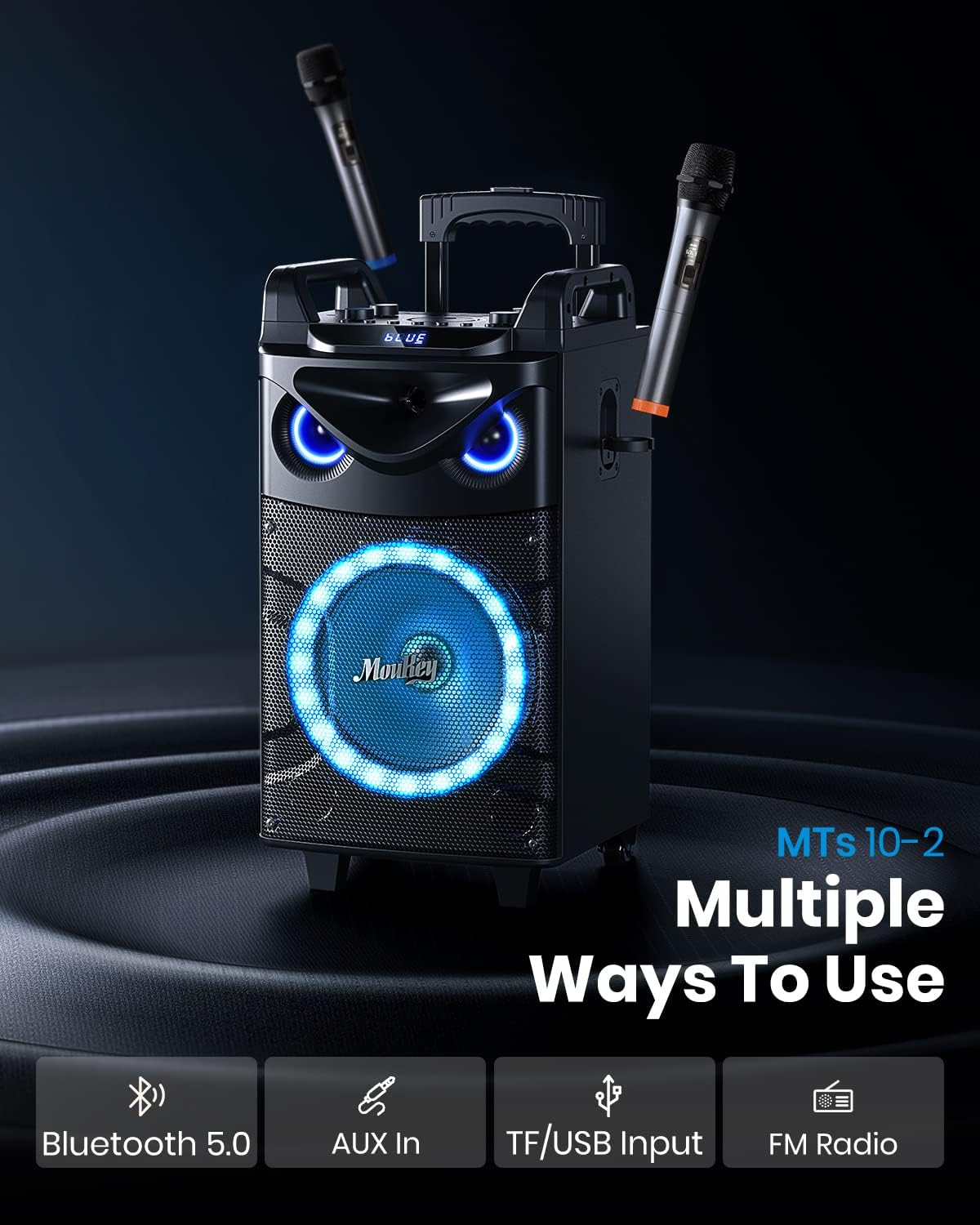 Detalle 2 de Moukey Karaoke Machine with 10-inch Woofer