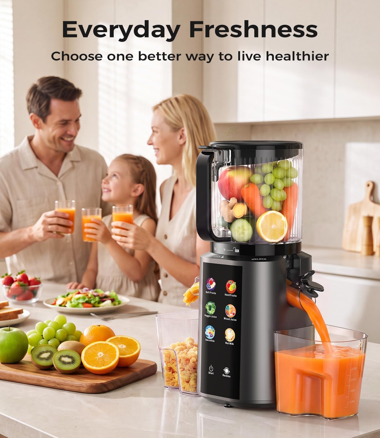 Thumbnail 6 de ONELIVE JB-M12 Cold Press Juicer, 6.5-Inch Chute, 3 L Hopper