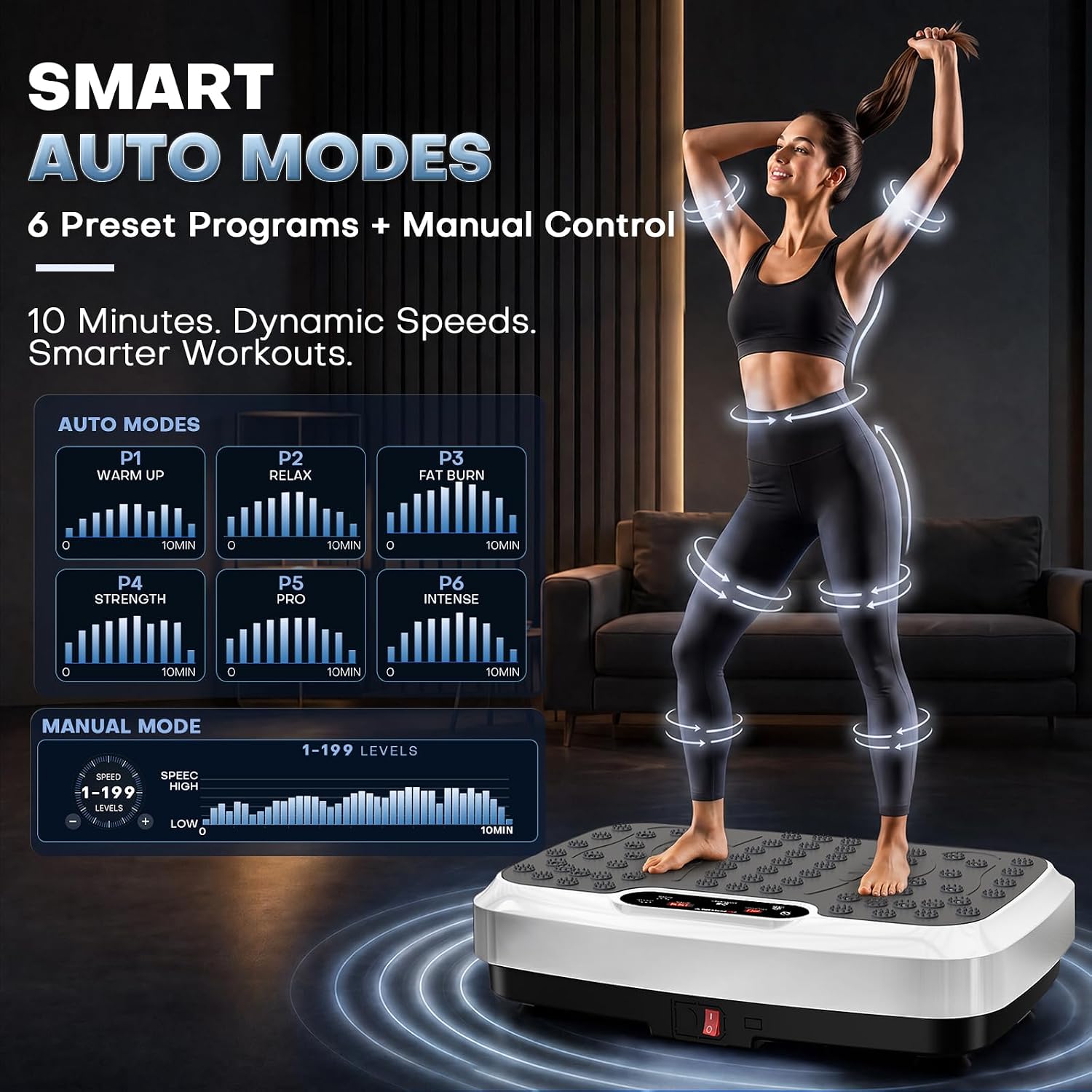 Detalle de MOSUNY vibration plate, 7 modes
