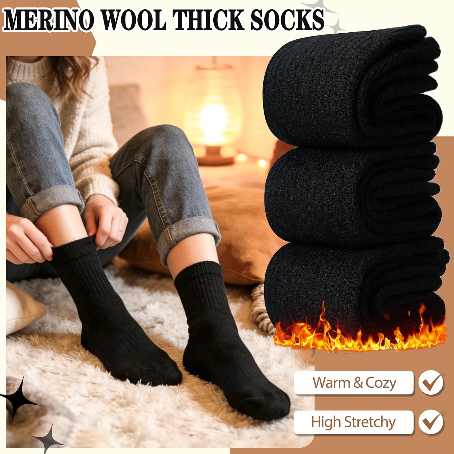 Detalle 2 de PROETRADE Merino Wool Socks 5-pack