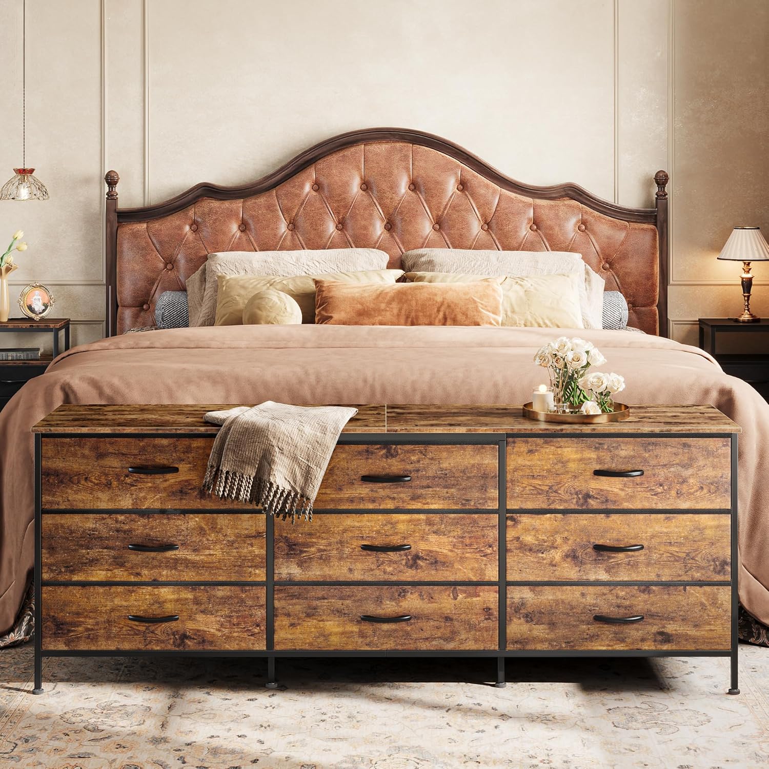 Detalle 2 de Huuger 63 Inch Dresser with 9 Drawers — TV Stand