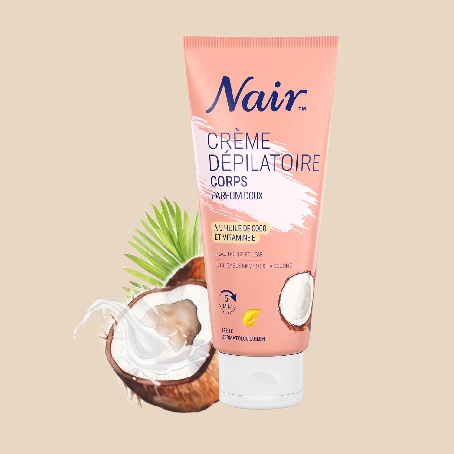 Thumbnail 5 de NAIR Crème dépilatoire corps parfum doux à l’huile de coco & vitamine E – lot de 2 tubes de 100 ml