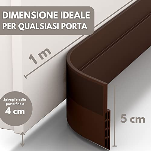 Detalle 2 de Vellure Paraspifferi porta blindata NUOVO - Sottoporta Premium (1x marrone)