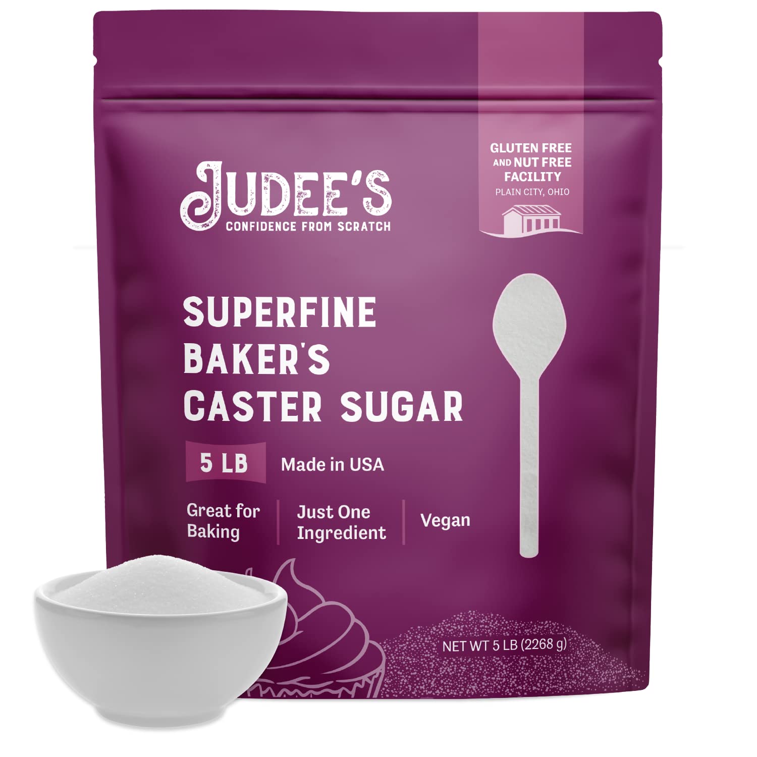 Detalle de Judee's Superfine Caster Sugar, 80 oz Gluten-Free Resealable Pouch