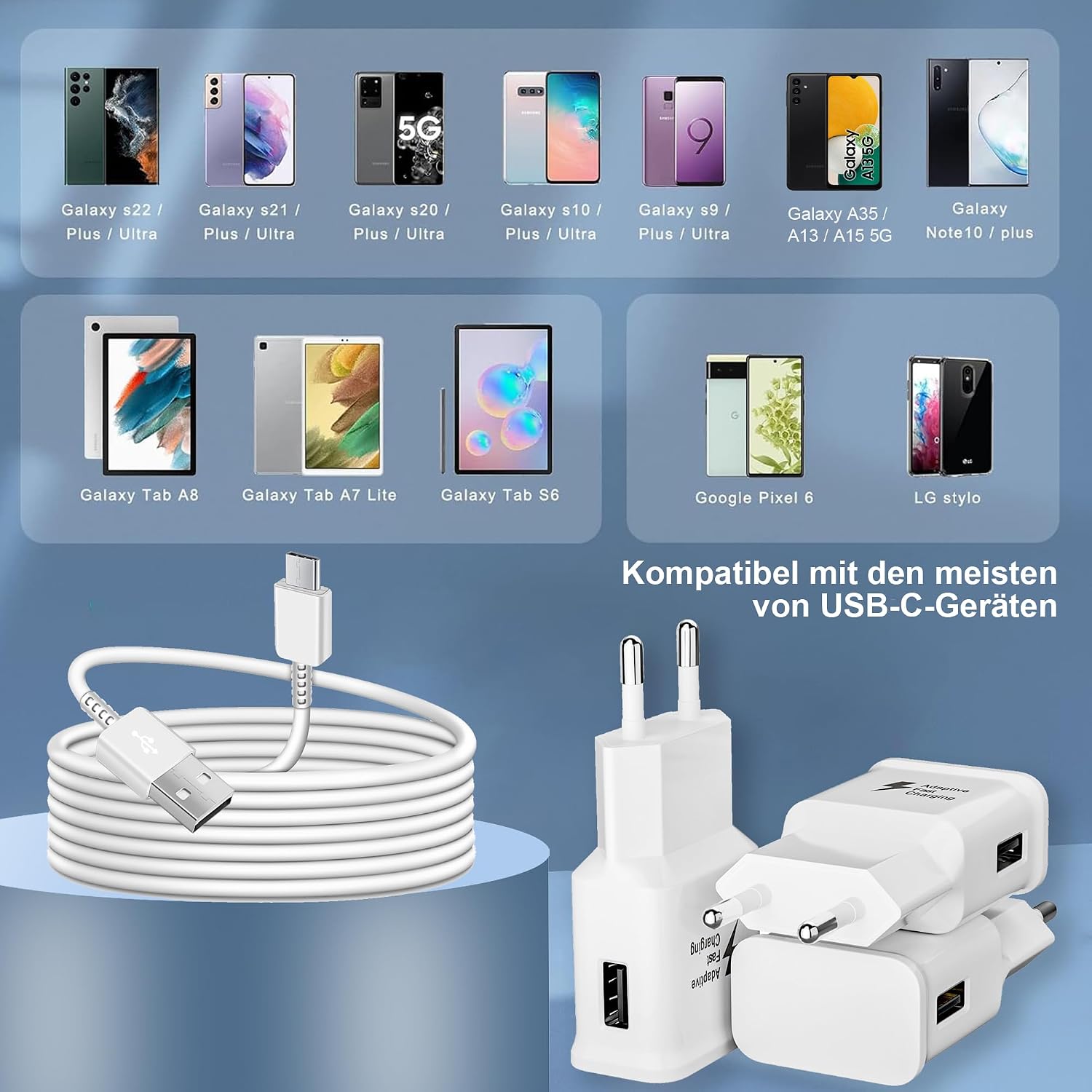 Thumbnail 5 de Chargeur Type C 2-pack rapide Samsung Galaxy