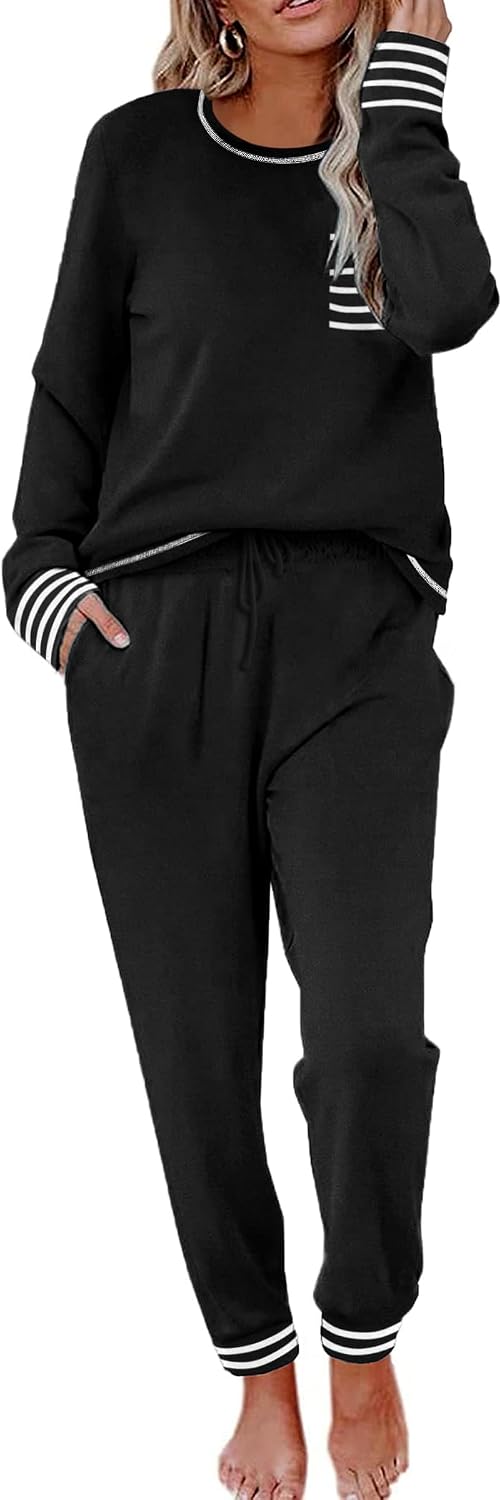 Detalle de Ekouaer #EKY005476 Women's Long-Sleeve Pyjama Set with Jogger Pants