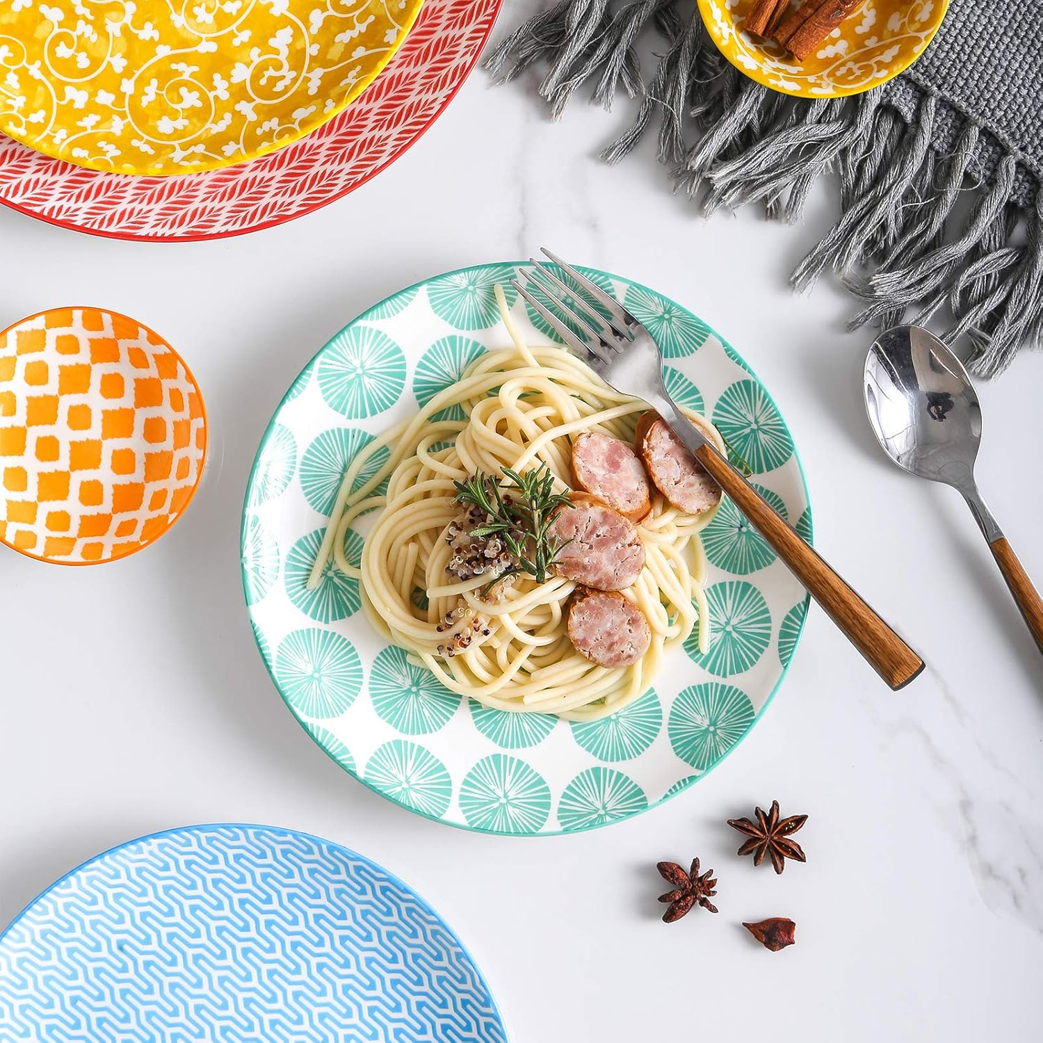 Detalle de 10 inch Porcelain Dinner Plates, set of 6