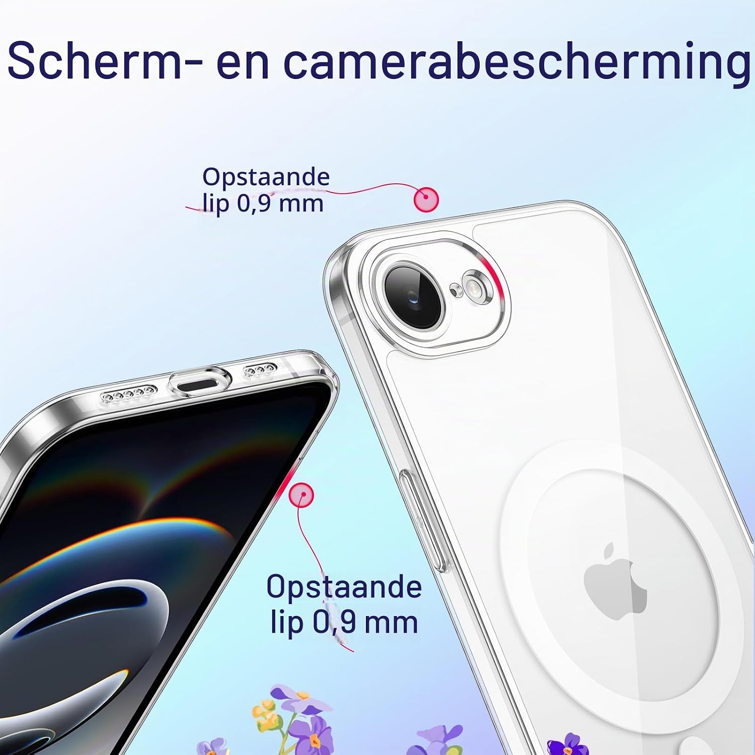 Thumbnail 5 de JETech 567B- slank hoesje voor iPhone 17e/16e, transparant en MagSafe