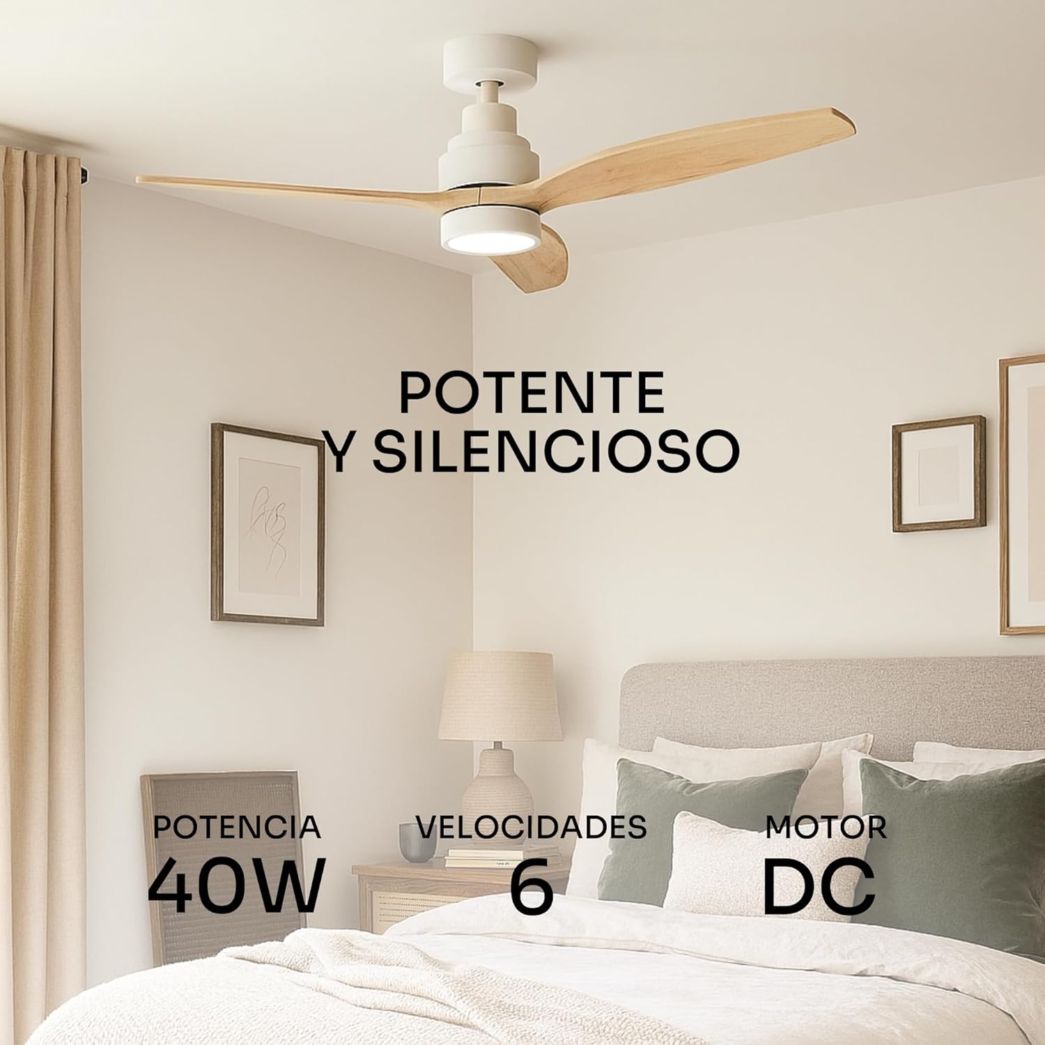 Detalle 2 de Mellerware Brizy Bright - Ventilador de Techo con Control 🌬
