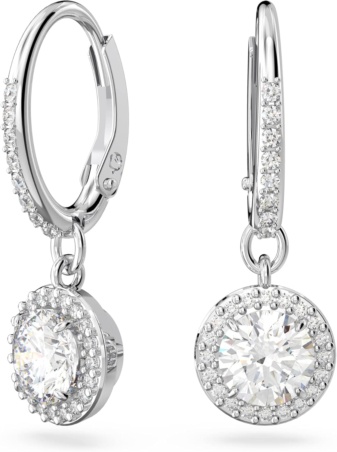 Detalle de Swarovski Pendientes Angelic talla pera, blancos 💍