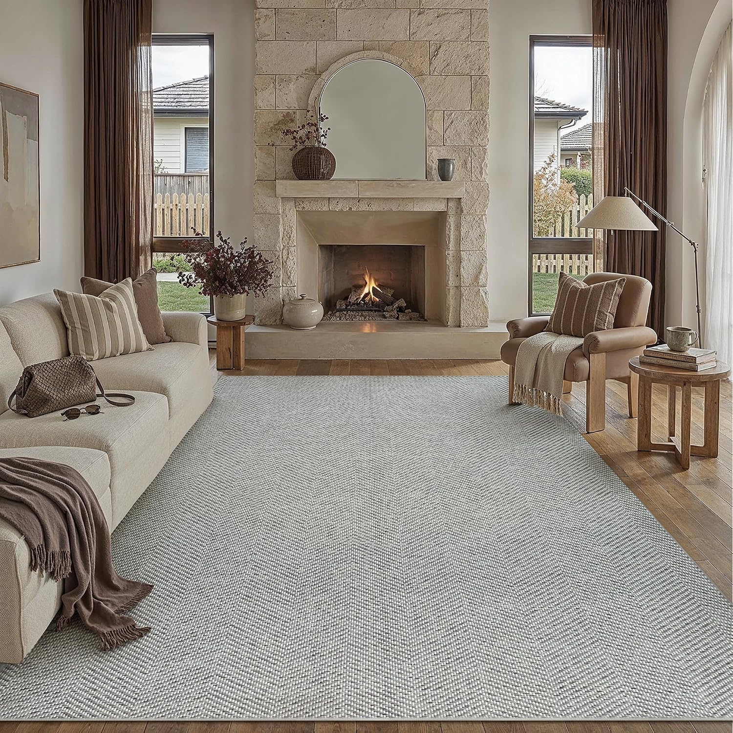 Thumbnail 6 de PureCozy Outdoor Teppich 200x300 cm – Jute-Look, wetterfest, rutschfest und waschbar