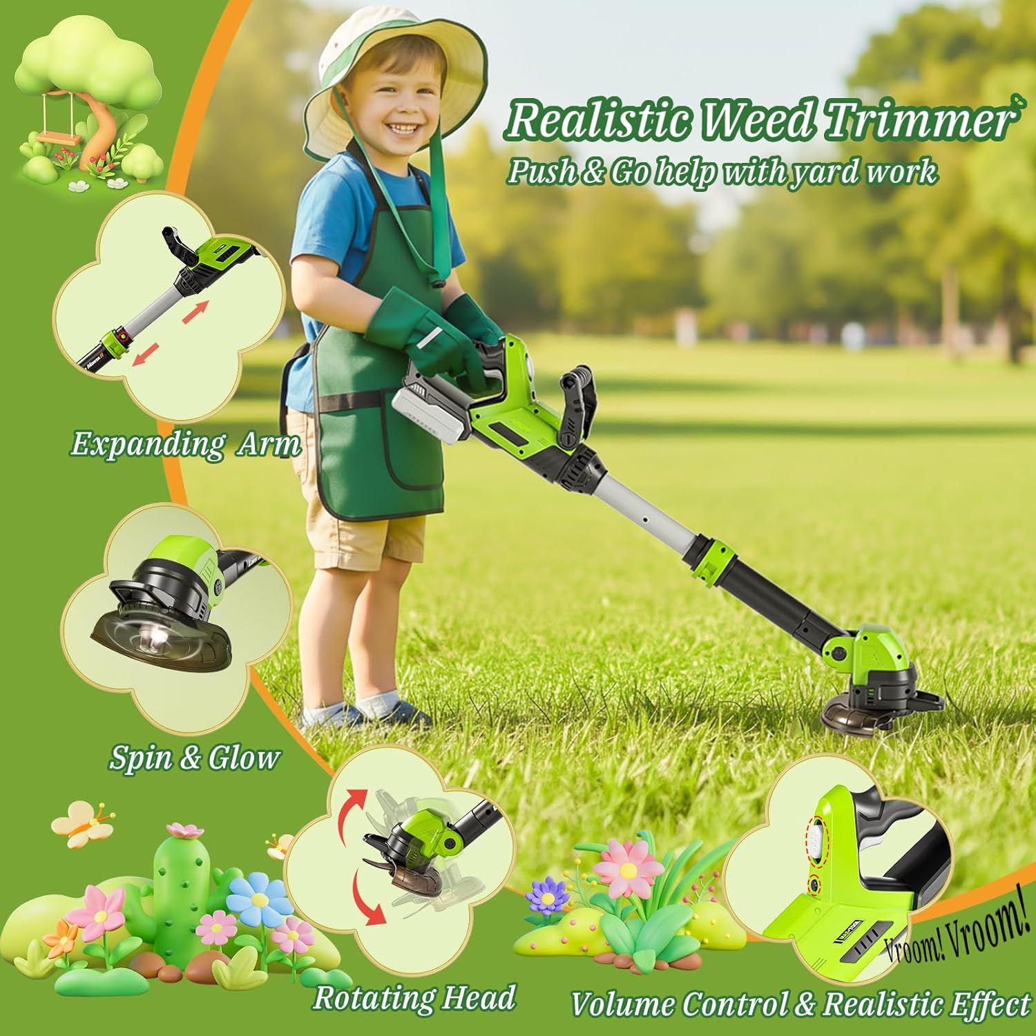 Thumbnail 4 de MUZREES UPGRADED Kids Tool Set (3-IN-1) Toddler Power Garden Tools with Sounds & Lights