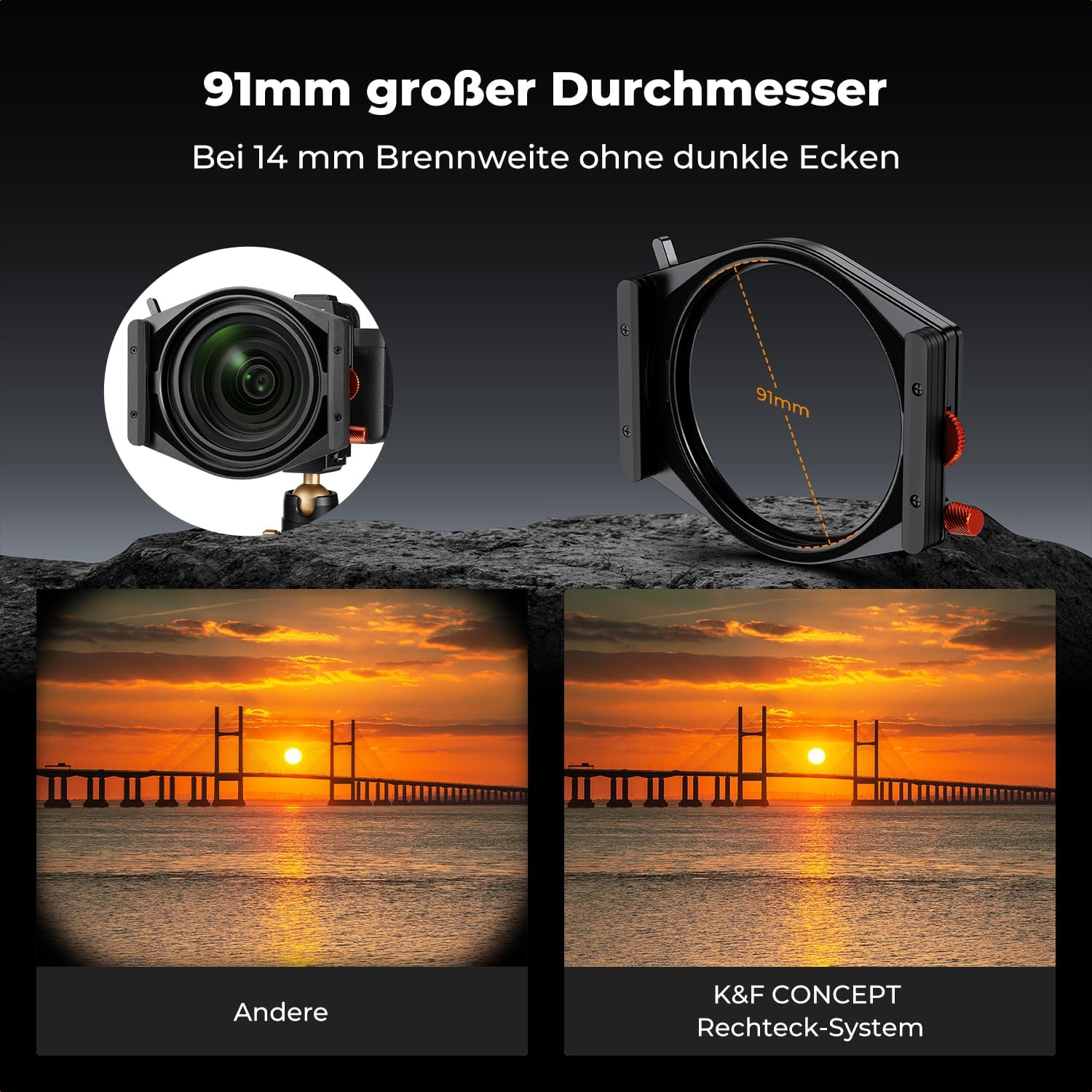 Thumbnail 4 de K&F Concept Nano X-PRO Rechteckfilter-Set 100 mm x 100 mm – ND1000, GND8, CPL