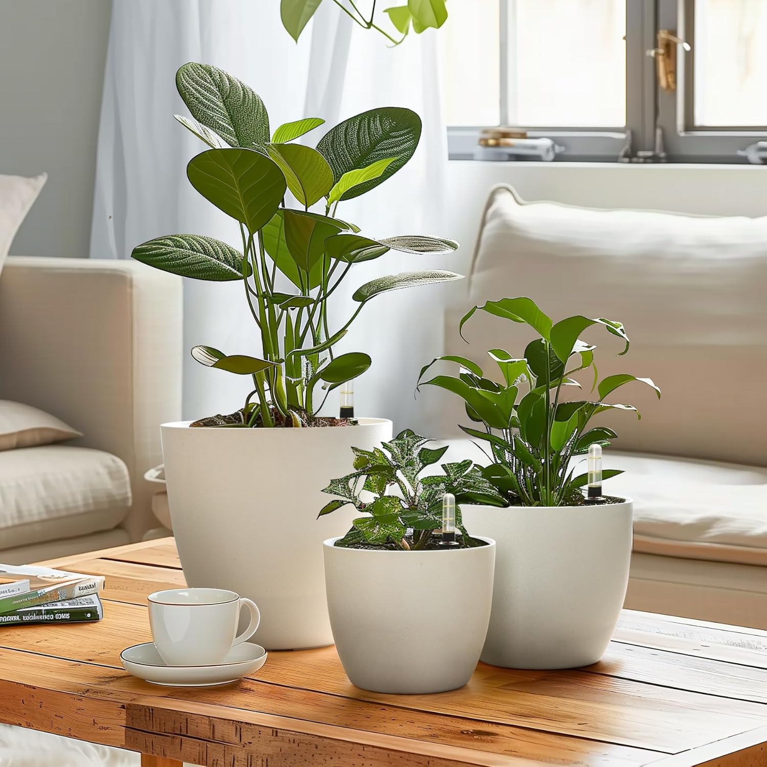 Thumbnail 6 de T4Uvaso bianco 18 cm con sistema di autoirrigazione — set da 4 vasi per interno ed esterno