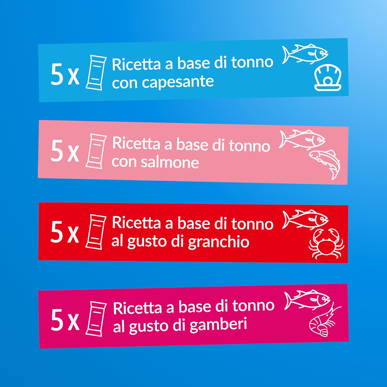 Detalle de INABA Churu Snack per Gatti Cremoso in 4 Varietà al Tonno e Frutti di Mare – 20 Stick da 14 g