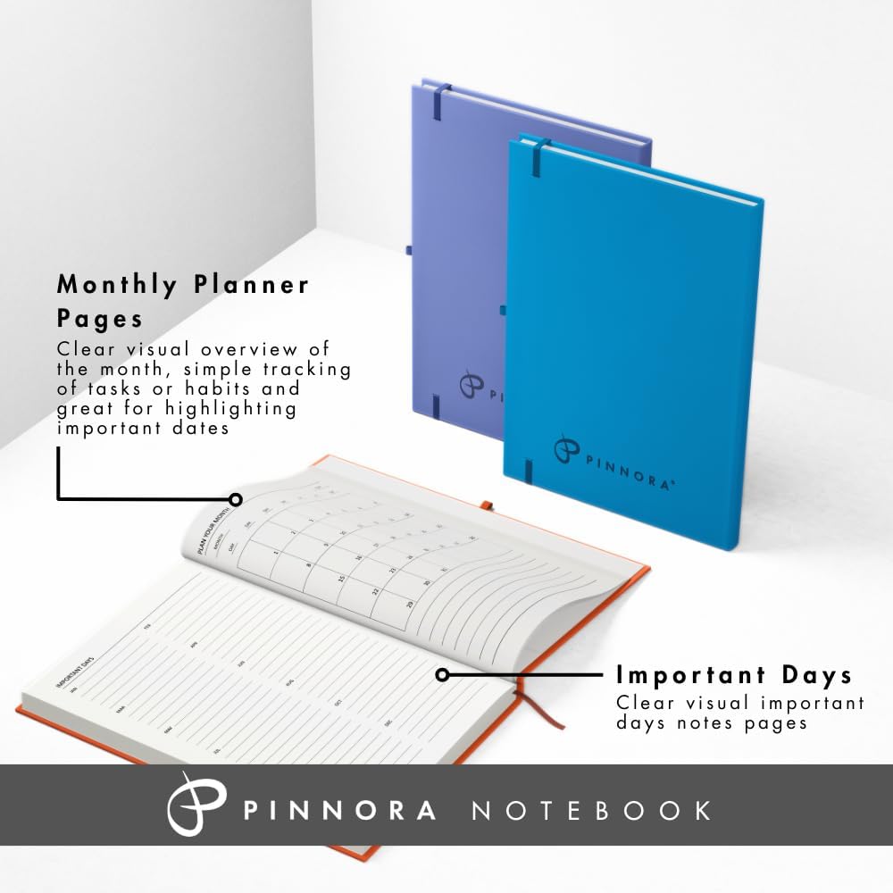 Thumbnail 6 de Pinnora Black A5 Notebook – Lined Journal and Monthly Planner
