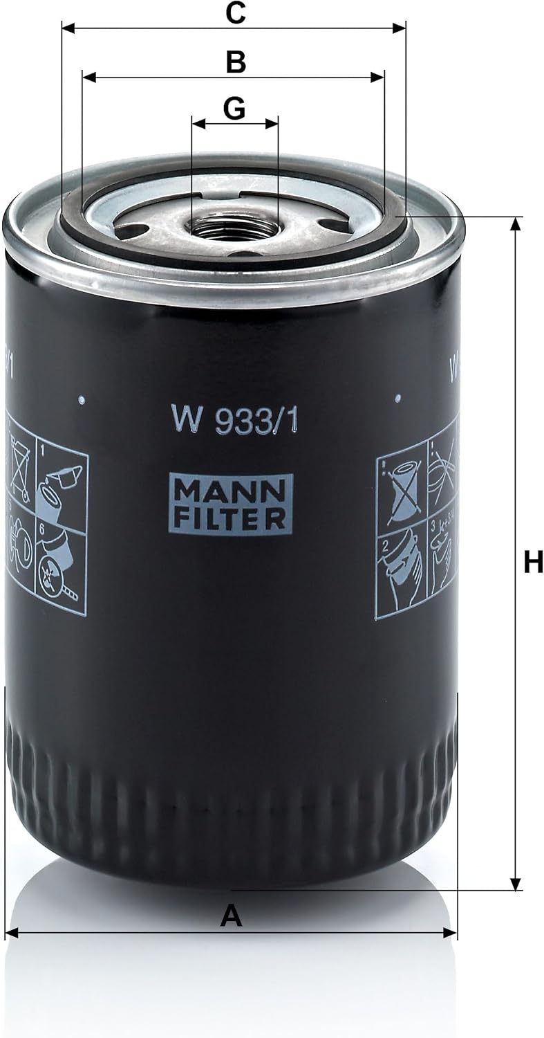 Detalle 2 de Mann Filter W 933/1 filtre Ă huile đź›