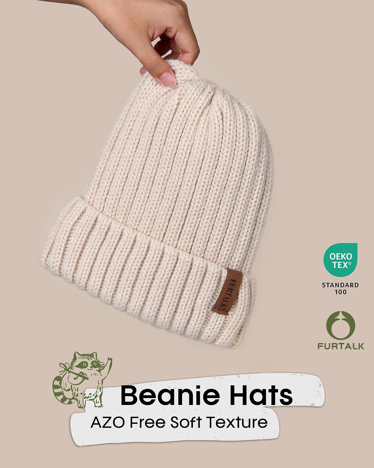 Thumbnail 2 de FURTALK Fleece Lined Beanie 6h