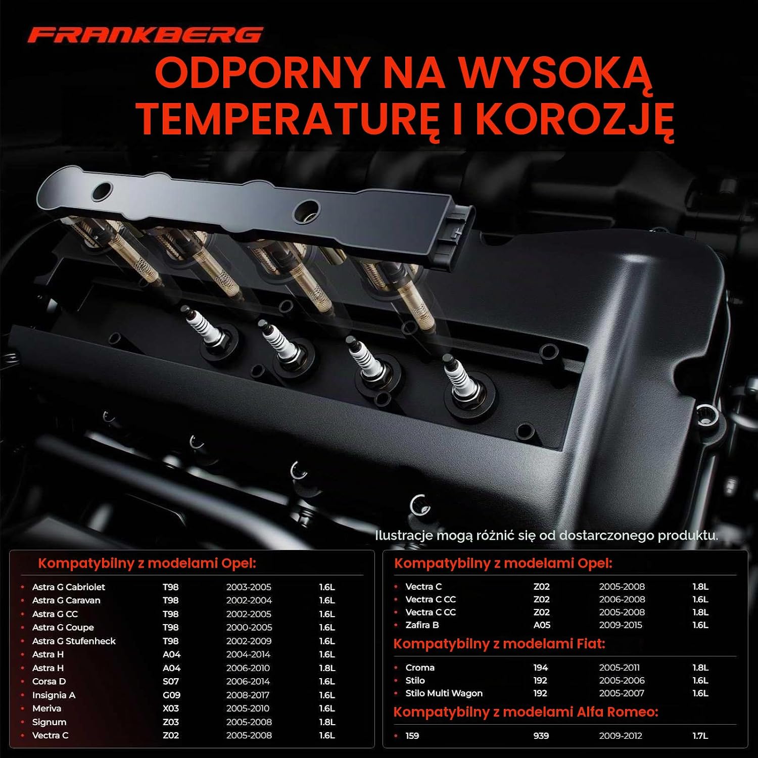 Detalle de Frankberg cewka zapłonowa, moduł zapłonowy do wybranych modeli Opla, Fiata i Alfa Romeo