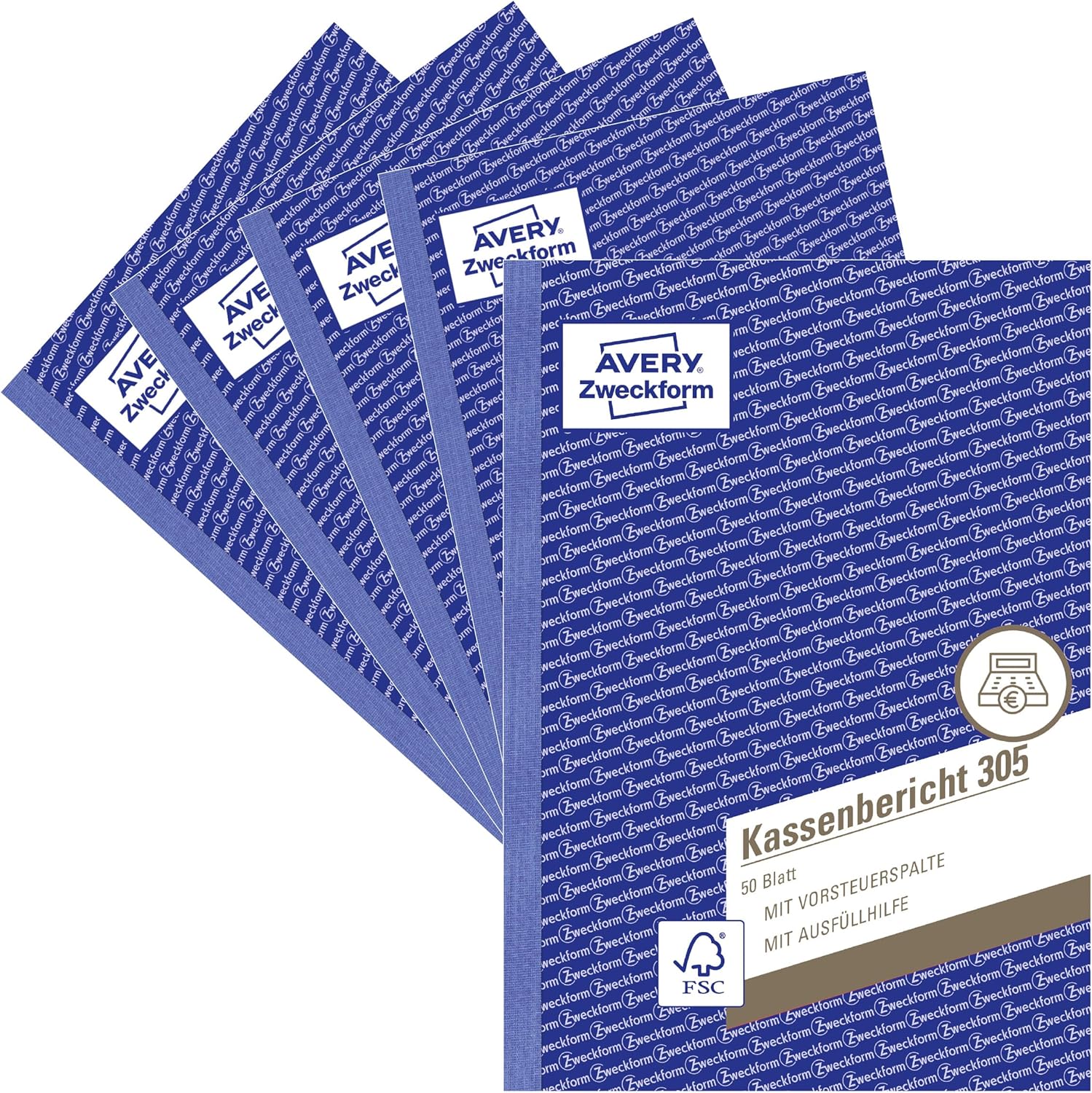 AVERY Zweckform 305-5 Kassenbericht A5 5er-Pack