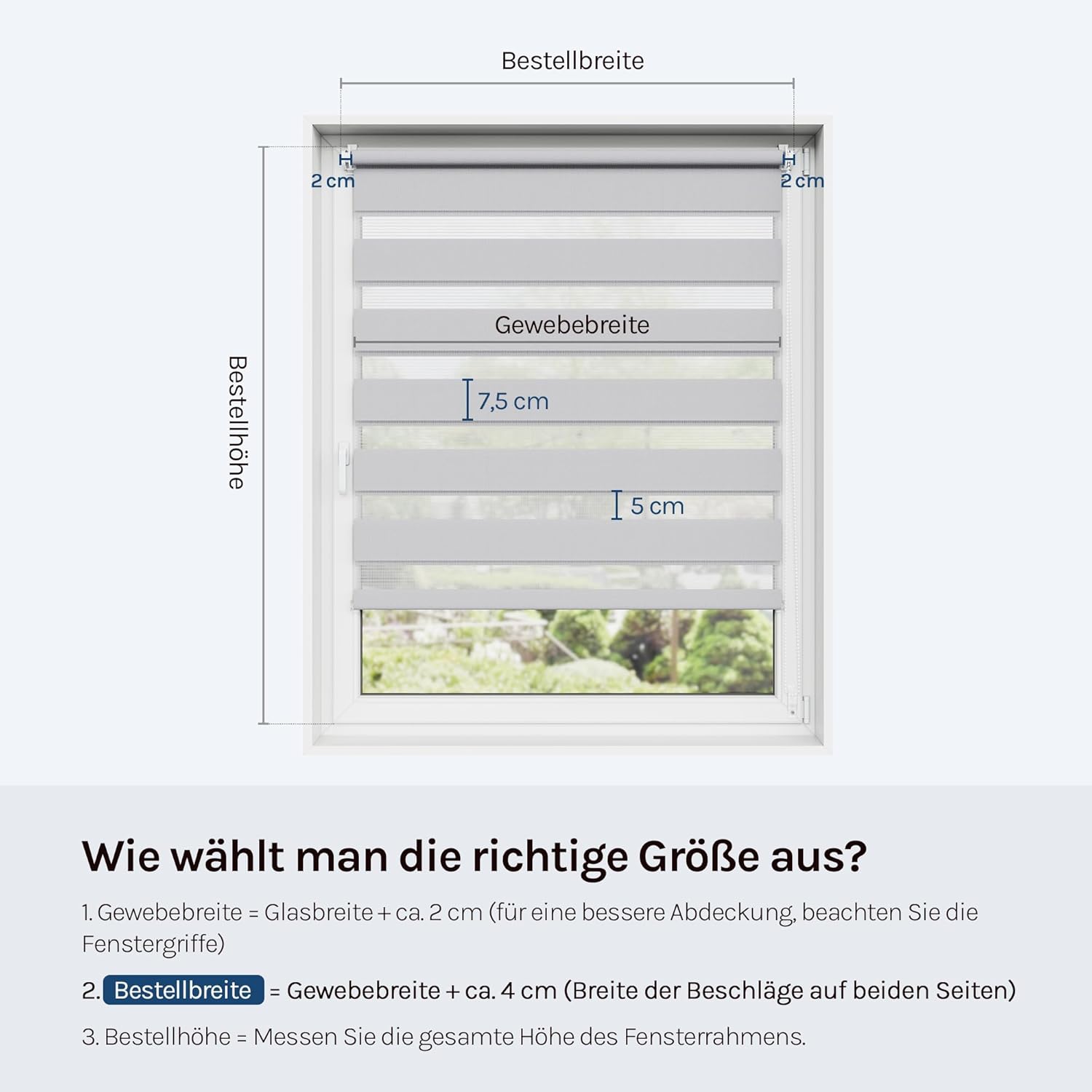 Thumbnail 5 de WOLTU Doppelrollo Klemmfix ohne Bohren Grau – Zebra-Rollo für innen, B120 x H150 cm