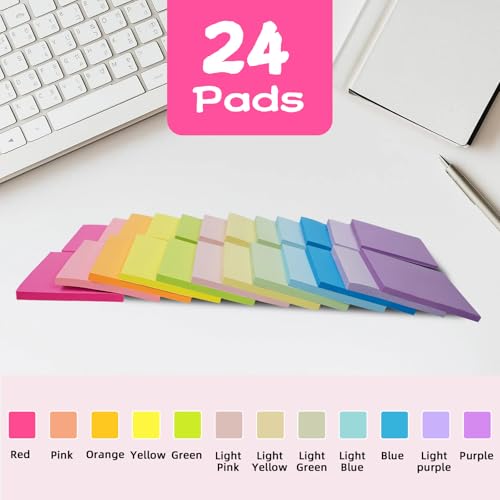 Thumbnail 1 de Vanpad (24 Pads) Sticky Notes 3x3 Inches — Bright Colors, Strong Adhesive, Portable Set