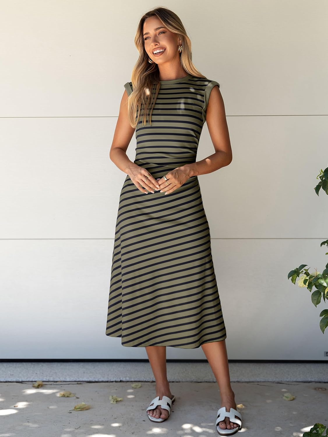 Thumbnail 5 de Glamaker Women Summer T-shirt Midi Dress – Soft A-Line Cap Sleeve, Flattering Yet Easygoing