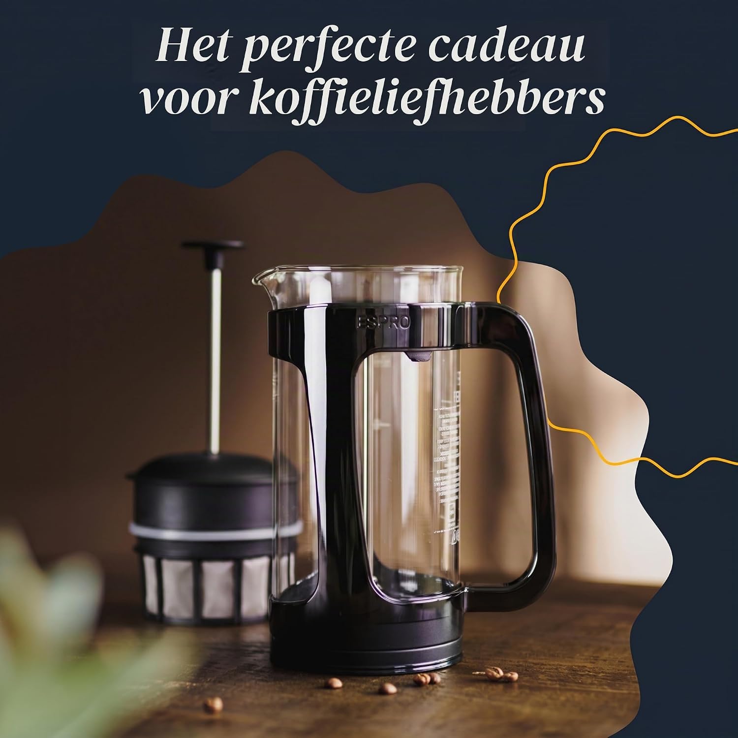 Thumbnail 4 de ESPRO P3 1418C-BK Franse pers, 532 ml, dubbel microfilter, zwart
