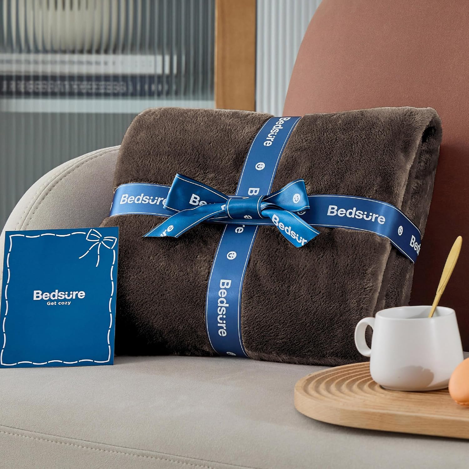 Thumbnail 5 de BEDSURE Kuscheldecke Flauschig 150x200 Braun