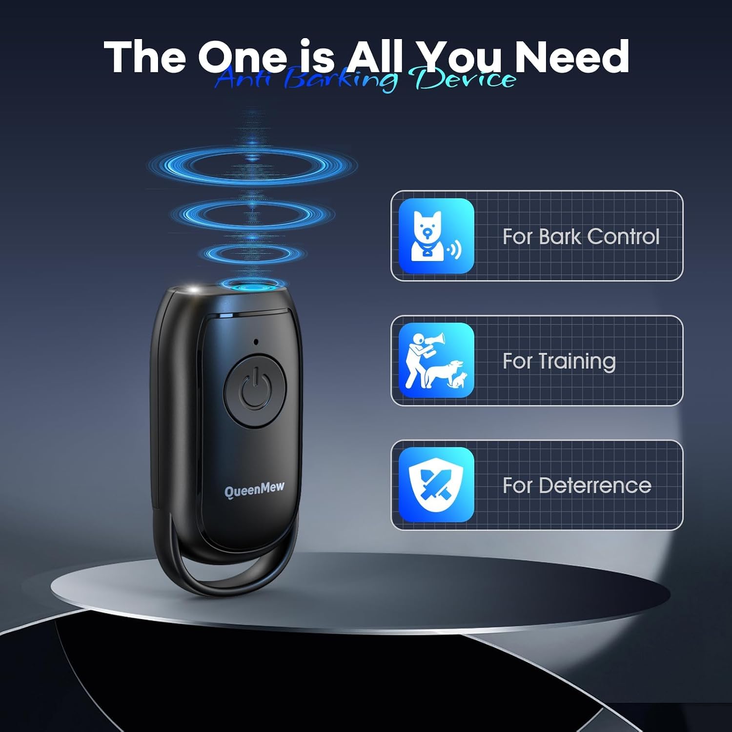 Detalle de Queenmew Anti Bell Gerät Hunde – Tragbares Ultraschall-Antibell-System mit LED