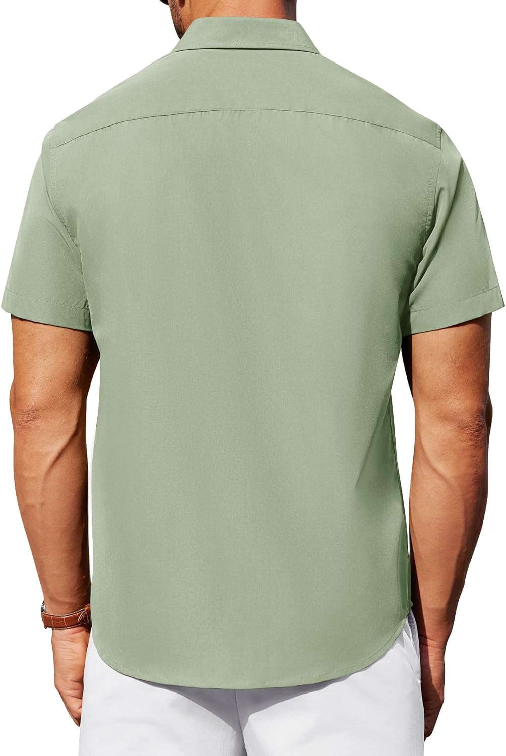 Thumbnail 3 de Alimens & Gentle Men’s Short Sleeve Wrinkle-Free Button-Down Dress Shirt (Untucked Casual)