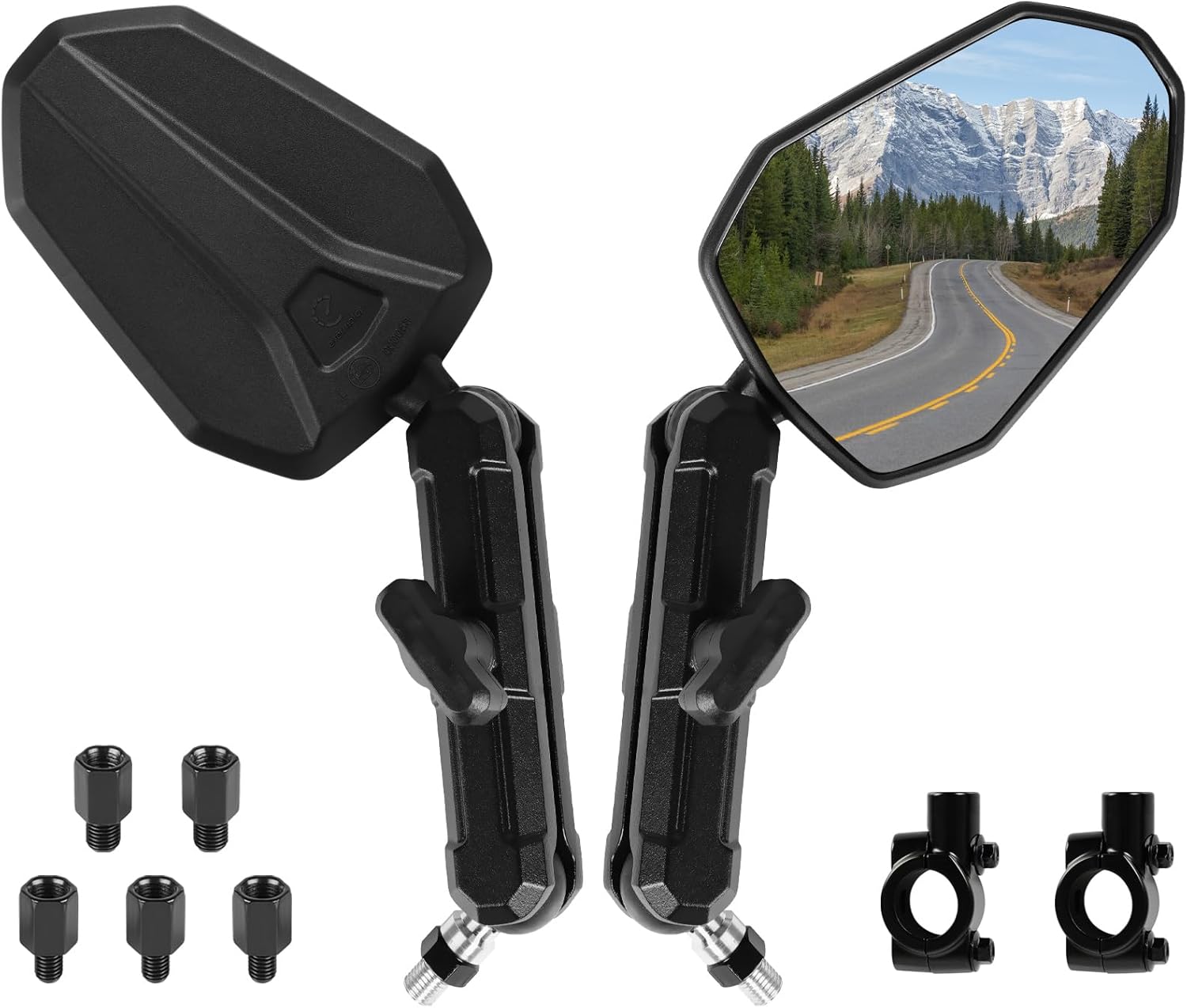 Detalle de Evermotor 360° Motorcycle Mirrors — E-Mark, 2-Pack