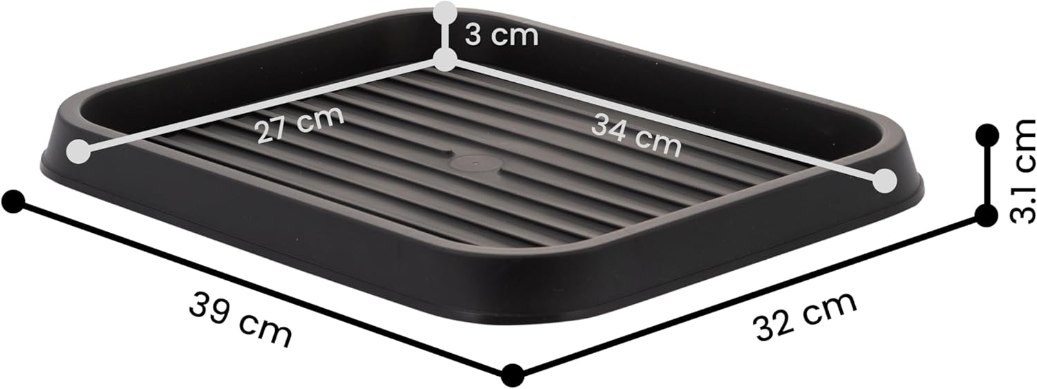 Thumbnail 6 de Iris Ohyama SHT-S, set da 3 scolapiatti/vassoio scarpiera in plastica impilabile con cestino per stivali, nero