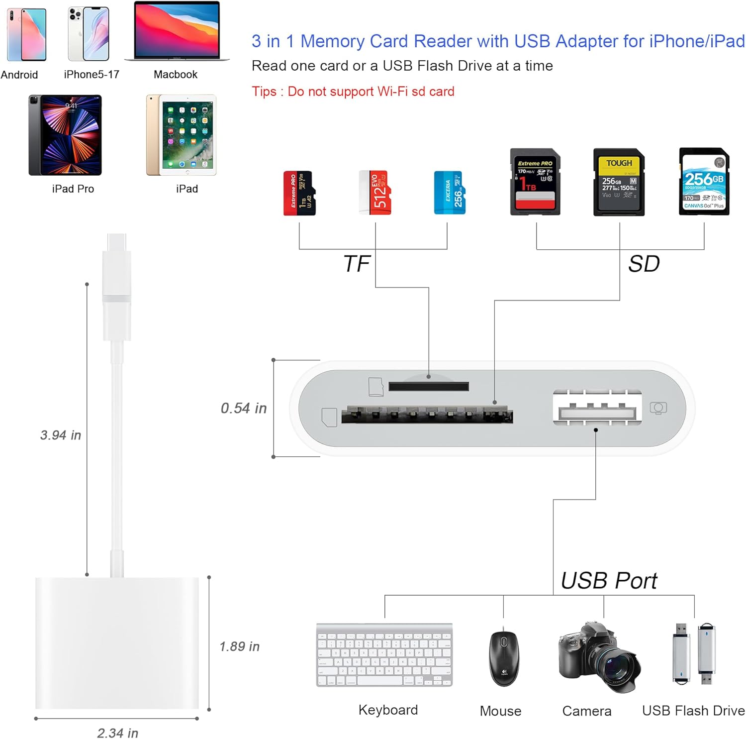 Thumbnail 1 de SZHAIYIJIN SD Card Reader for iPhone