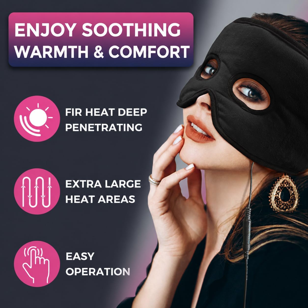 Thumbnail 5 de CREATRILL SIN100-10C Heated Sinus Mask for Face & Eyes, 3 Heat Levels