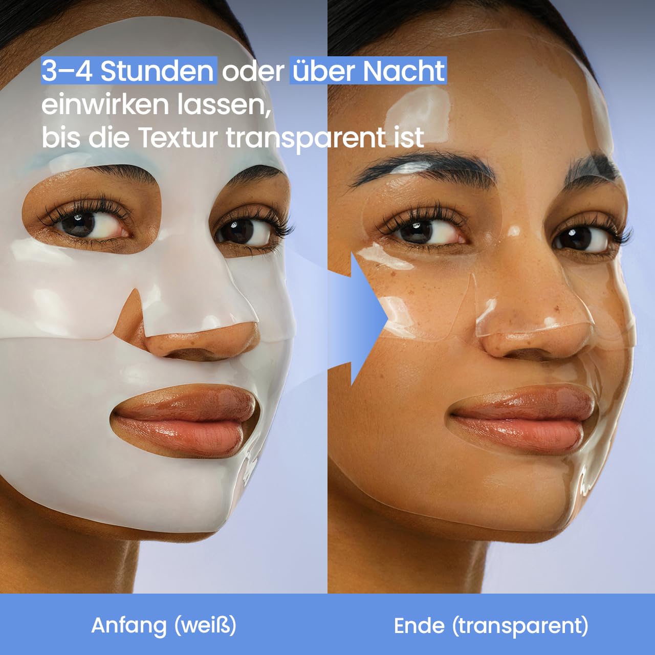 Detalle de BIODANCE Hydro Cera-nol Real Deep Maske – Overnight Hydrogel Maske, beruhigend und feuchtigkeitsspendend (34 g × 4 St.)