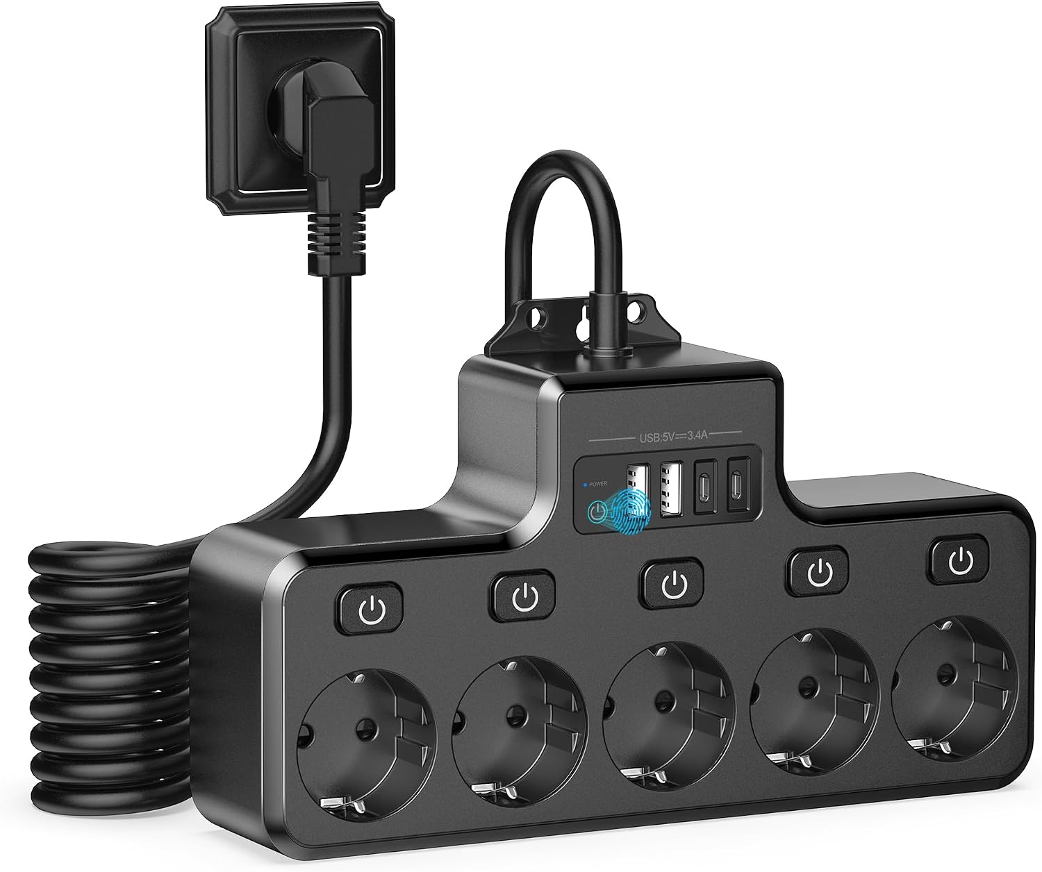 Detalle de COLSTAR Steckdosenleiste 5‑fach mit USB