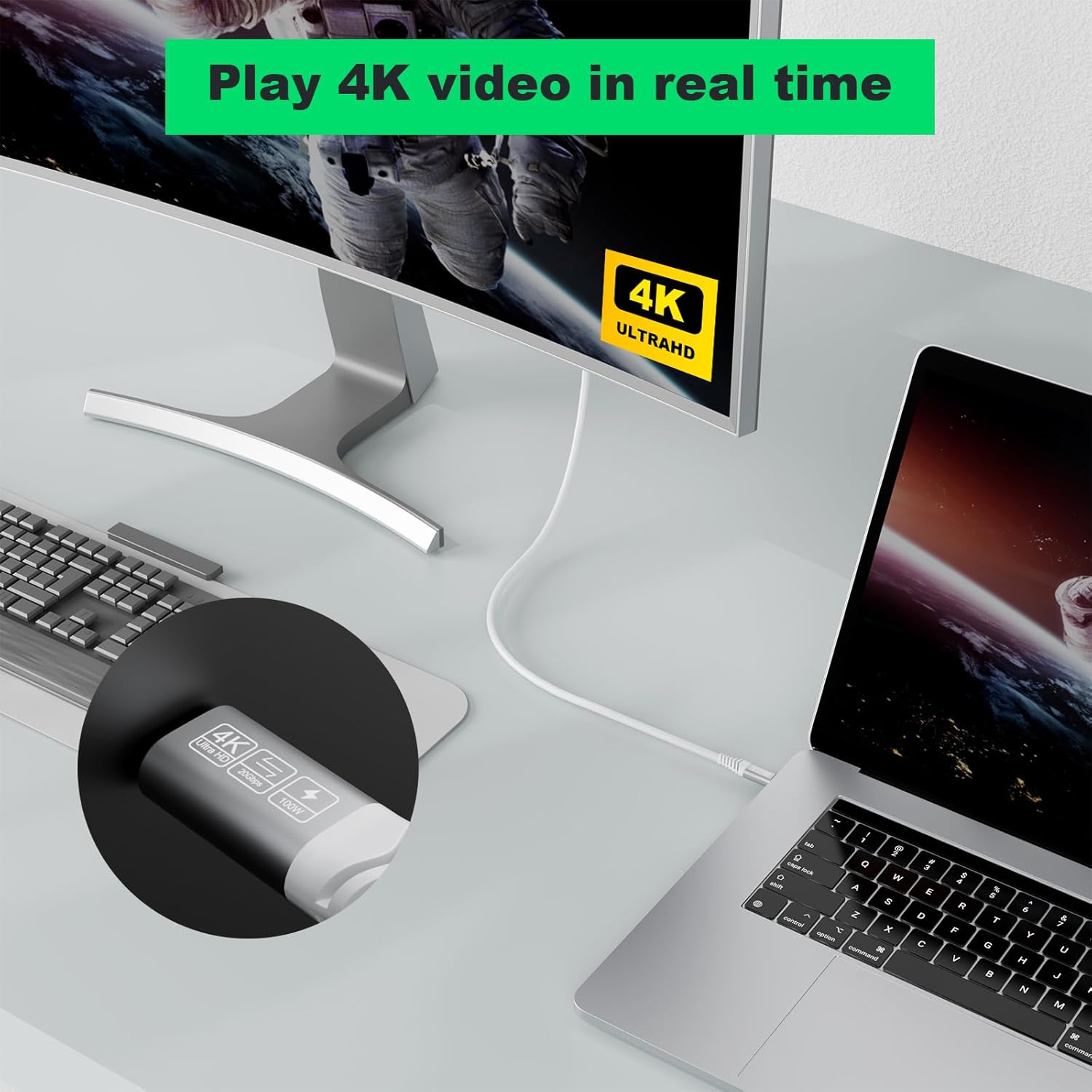 Thumbnail 2 de CAKOBLE USB‑C auf USB‑C Kabel (3.2, bis zu 20 Gbps, 100 W) – 1,5 m