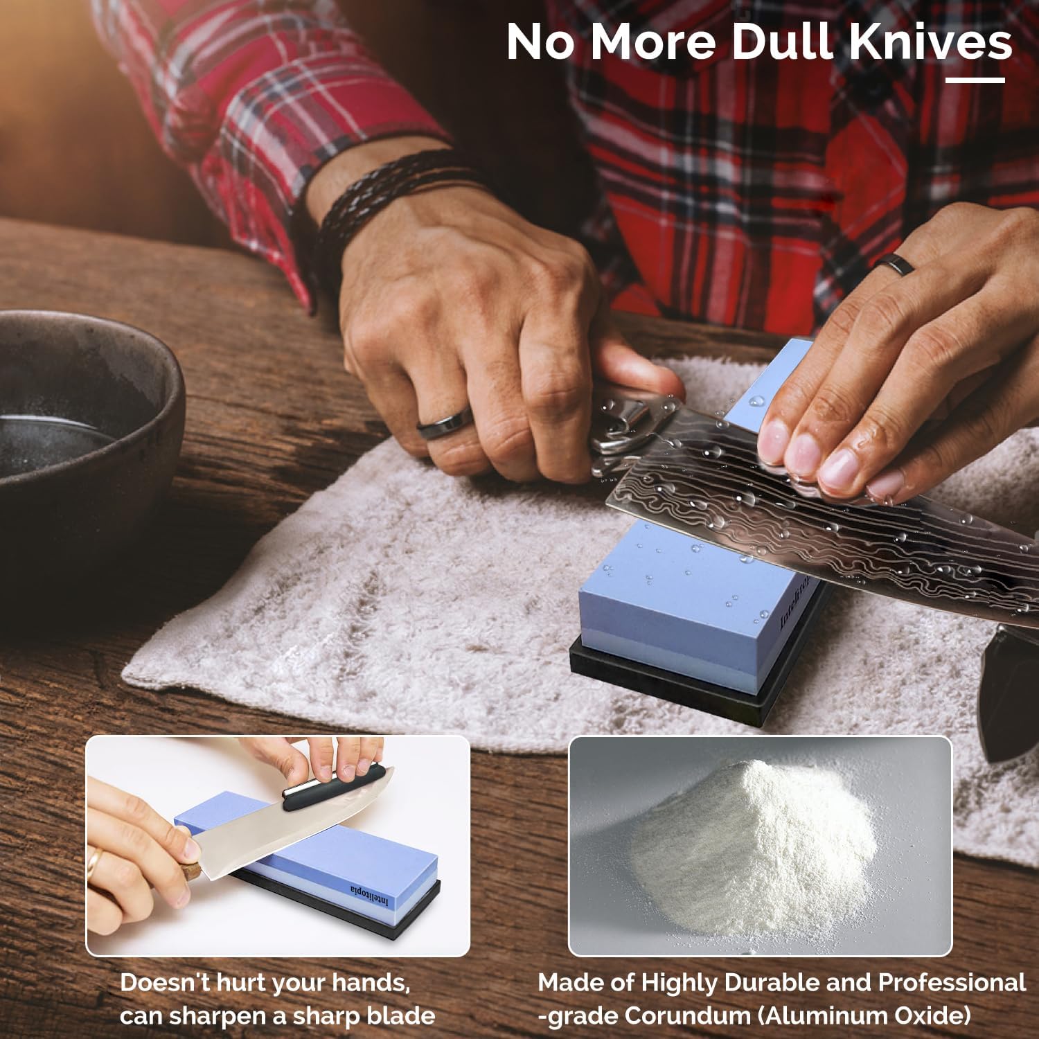 Detalle de Intelitopia MDS00A Knife Sharpening Stone Set, 400/1000 and 3000/8000 Grit