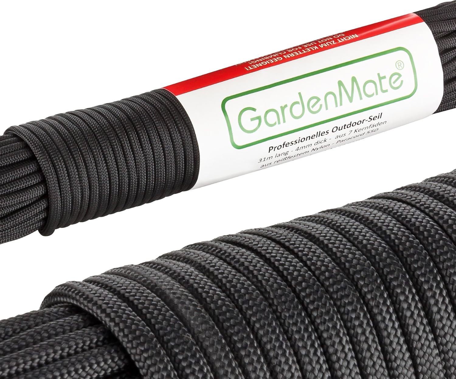 Thumbnail 6 de GardenMate Paracord 550 – Corda di Nylon per Uso Esterno, 31 m, Ø 4 mm, 7 Fili (Arancione) | Disponibile in Diversi Colori