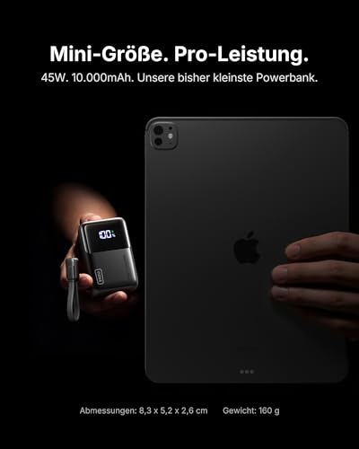 Detalle de INIU Ultra Mini Powerbank 10000mAh 45W – Kompaktes Schnellladen für Unterwegs