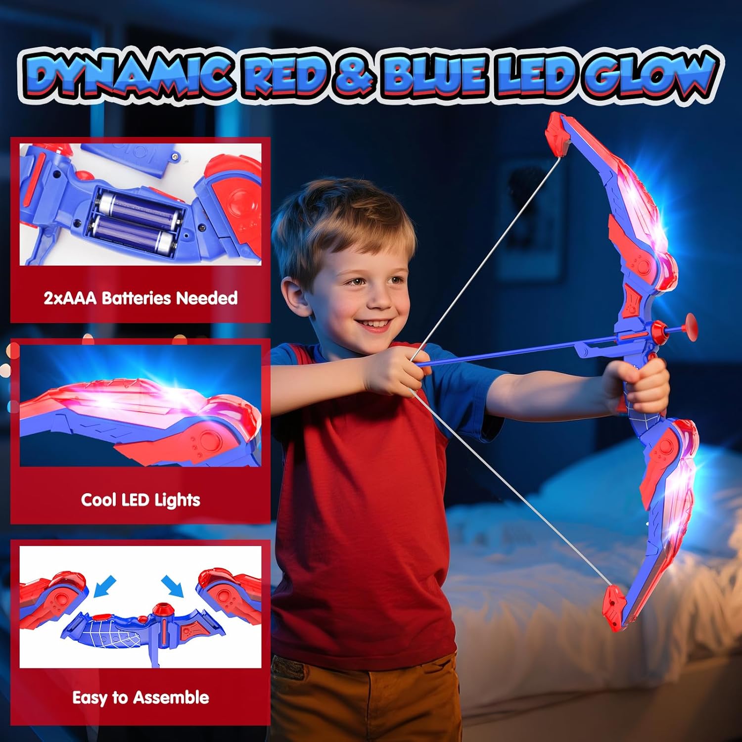 Detalle 2 de Joozmui Bow and Arrow Set with LED 10 Arrows